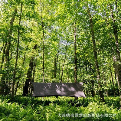 210D尼龙防水格子布户外简易帐篷天幕野营帐篷地席超大轻薄易收纳图2