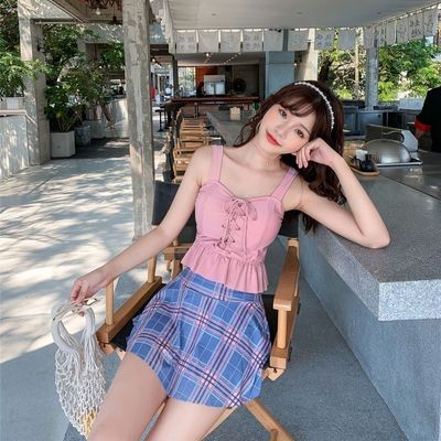 游泳衣女新款ins风保守遮肚显瘦性感分体比基尼温泉泳装小香风图2