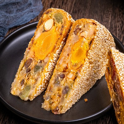 温州桥墩镇特产手工中秋礼盒装蛋黄五仁酥皮大月饼散装多口味批发图3