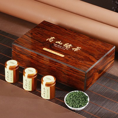 茶厂直供直播货源2021年新茶高山绿茶茶叶礼盒装中秋送礼木盒图3