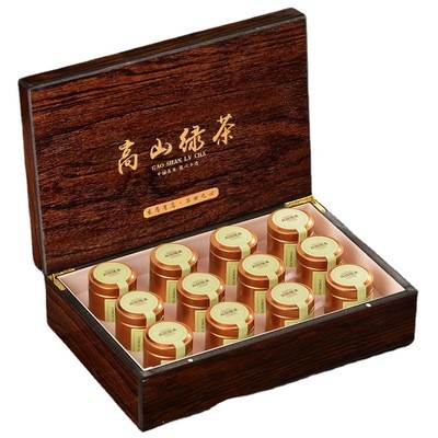 茶厂直供直播货源2021年新茶高山绿茶茶叶礼盒装中秋送礼木盒图5