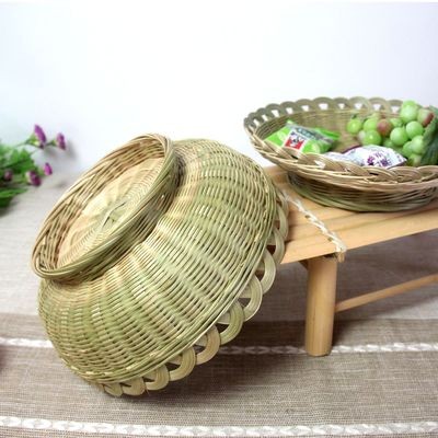 广西竹编篮 竹制品纯手工 家用洗菜装水果筐 干果盘收纳篮 馒头筐图4