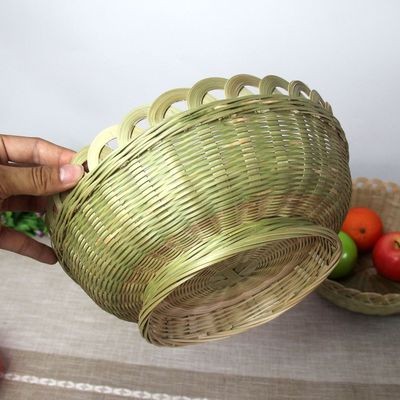 广西竹编篮 竹制品纯手工 家用洗菜装水果筐 干果盘收纳篮 馒头筐图3