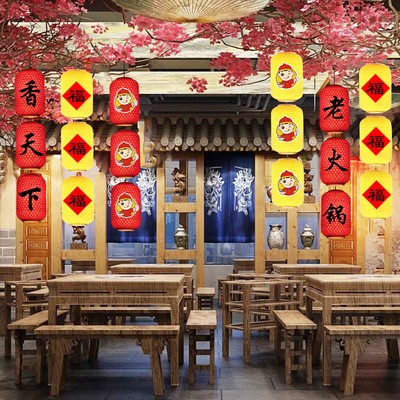 成串竹编冬瓜灯笼长串三连串五连串旅游景点风景区led发光灯笼墙图4