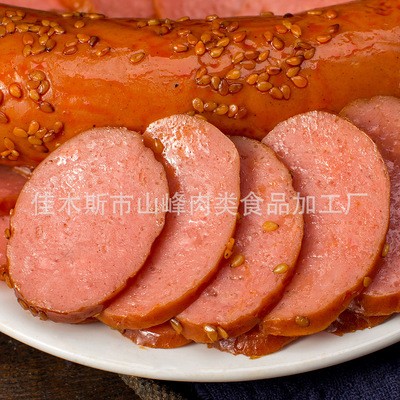 香肠红肠 500克 哈尔滨红肠 烤肠肉肠 熏肠 熟食 山峰工厂批发图4