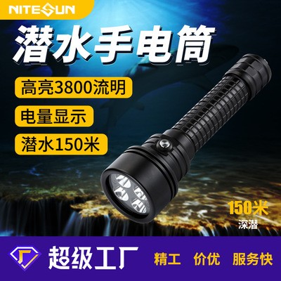 厂家直供专业潜水手电筒DIV15S户外强光休闲探洞潜水水域救援照明