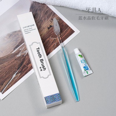 厂家直销酒店洗漱用品宾馆一次性牙刷套装二合一软毛卡盒牙具定制图2