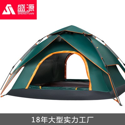工厂tent camping野营用品3-4人自动速开防雨户外双门露营帐篷