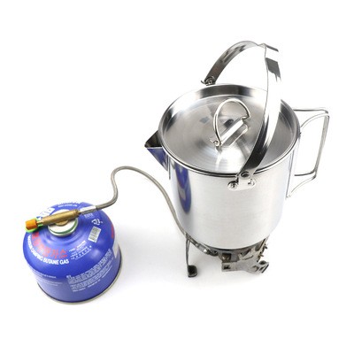 野餐炊具可煮咖啡茶户外不锈钢烧水壶1.2L 野营吊锅图2