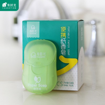 有时光旅行便携式肥皂香皂纸一次性卫生清洁香皂片洗手片 5个装图2