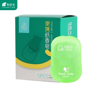 有时光旅行便携式肥皂香皂纸一次性卫生清洁香皂片洗手片 5个装图4