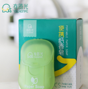 有时光旅行便携式肥皂香皂纸一次性卫生清洁香皂片洗手片 5个装图5