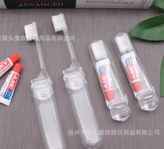 旅行便携式折叠牙刷非一次性航空旅游软毛迷你折叠牙膏牙刷批发图5
