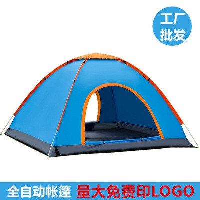 户外野营帐篷3-4人全自动露营速开手抛帐篷厂家印制Logo 一件代发图5