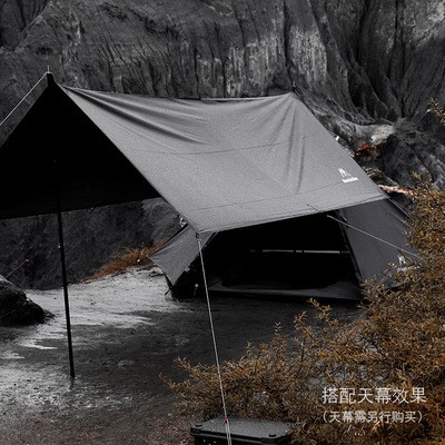 山之客露营遮风便捷防雨防晒黑色塔帐便携是帐篷图3