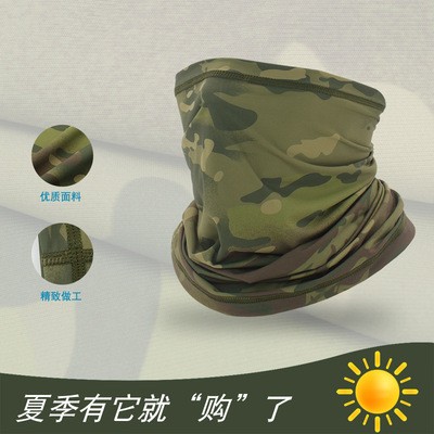 亚马逊爆款冰丝防晒头套围脖头巾户外骑行冰丝围脖面罩 骑行面罩图2