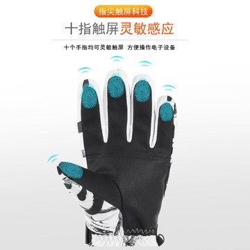 滑雪手套男女冬季保暖加厚成人户外登山骑行情侣款触屏加绒摩托车图3
