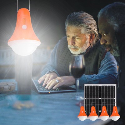 颖豪太阳能球泡灯 分体式led投光灯 一拖四农村庭院灯solar light图4