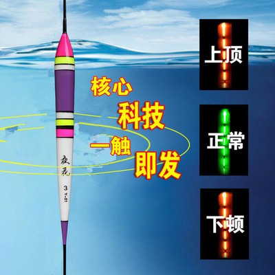 智能报警咬钩变色电子漂夜光漂微重力感应夜钓鱼漂渔具浮标批发图3