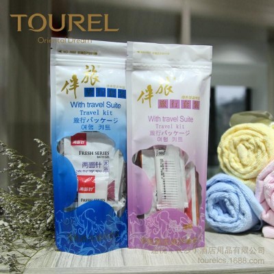 宾馆酒店一次性用品有偿旅行洗漱用品套装六合一洗漱牙刷套装批发