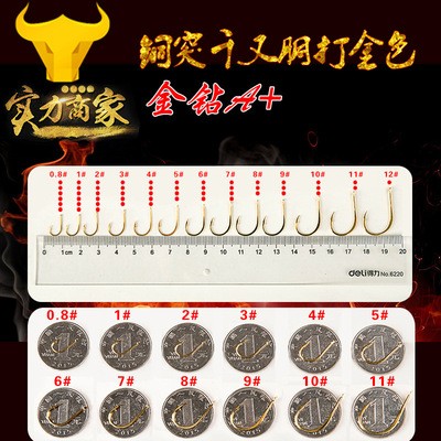 铜突千又胴打金色32枚有倒刺钓鱼钩散装钓钩爆炸钩串钩鱼具批图4