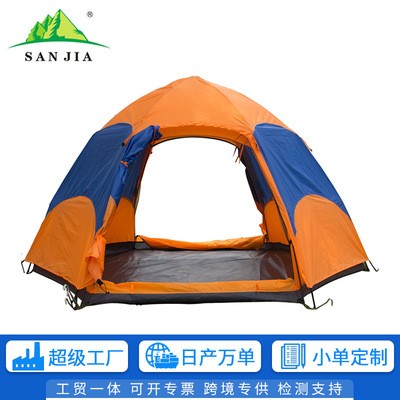 三佳双层帐篷 户外野营用品六角帐篷3-4人双层防暴雨自动速开帐篷