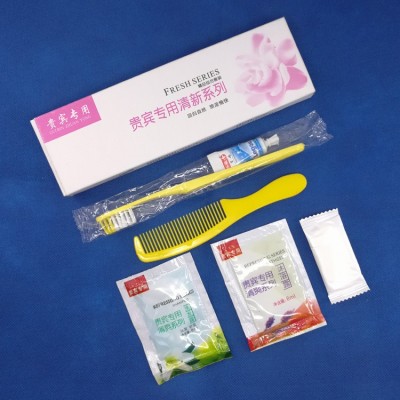 酒店宾馆一次性洗漱用品批发旅店招待所牙具六合一牙刷牙膏套装
