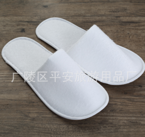 宾馆酒店客房用品一次性拉毛绒拖鞋全包旅行便携拖鞋可定制logo 五百件起批图2