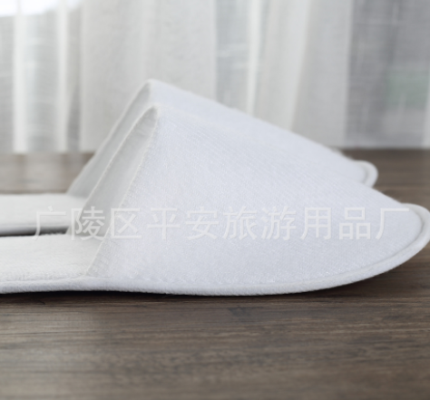 宾馆酒店客房用品一次性拉毛绒拖鞋全包旅行便携拖鞋可定制logo 五百件起批图3