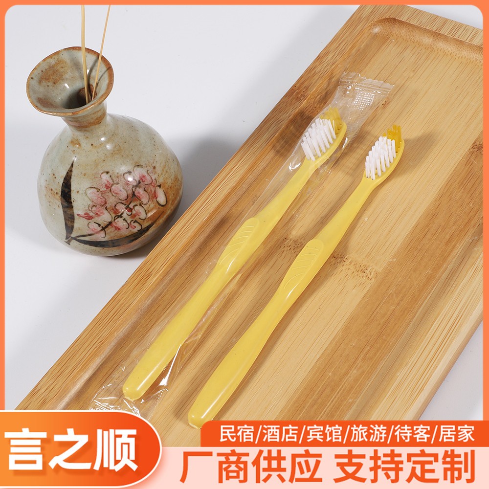 酒店一次性背空牙刷 浴场宾馆洗漱用品套装 厂家一次性空心牙刷图2