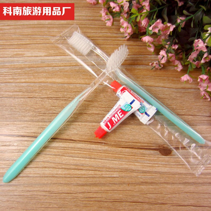 包邮 酒店用品一次性牙具批发 宾馆客房牙刷牙膏二合一洗漱套装图3