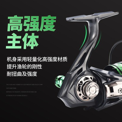 科迈龙路亚纺车轮不锈钢轴承CNC摇臂淡海水两用浅线杯微物纺车轮图3
