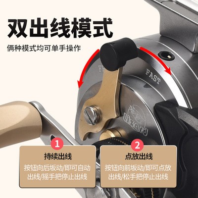 科迈龙数显筏轮高速比磁力缓降桥钓自动排线全金属防锈海钓筏钓轮图4