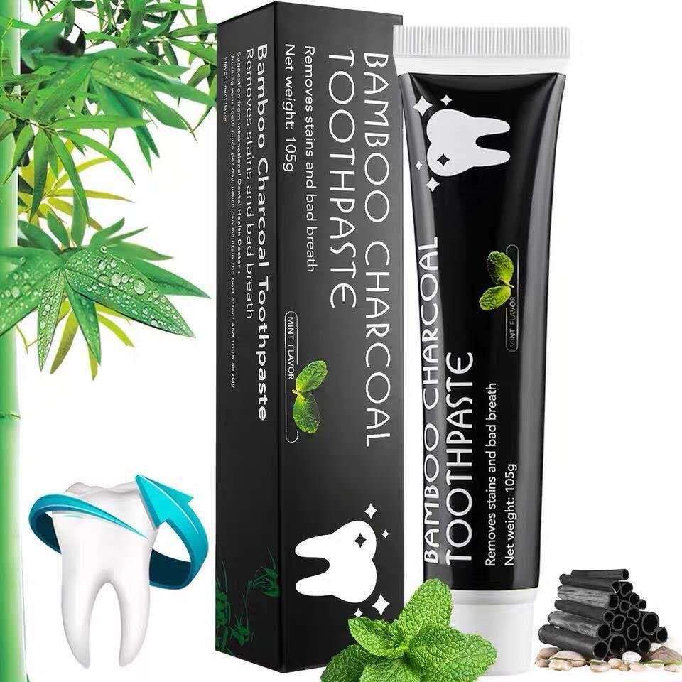 BAMBOO澳洲黑牙膏105g椰子壳竹炭牙膏黑色活性炭洁齿美白图2