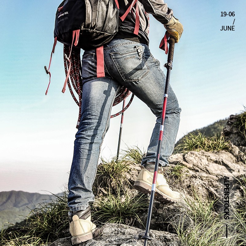 欣达超轻碳素登山杖户外爬山徒步装备男女款可折叠五节式登山手杖图4