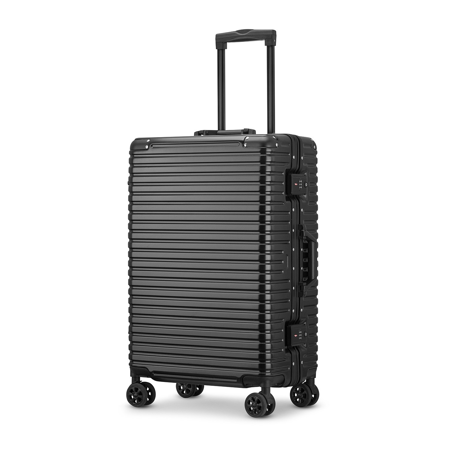 横纹铝框行李箱20寸万向轮拉杆箱24寸旅行箱大容量登机密码箱包图4
