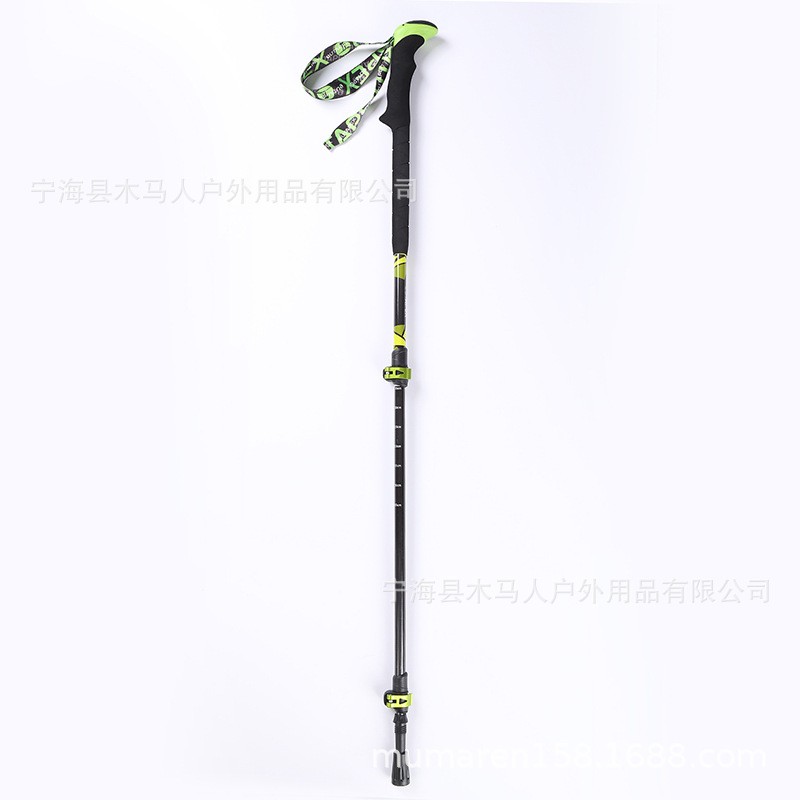 现货全碳素直柄三节铝合金外锁便捷登山杖伸缩可调节爬山徒步超轻图5