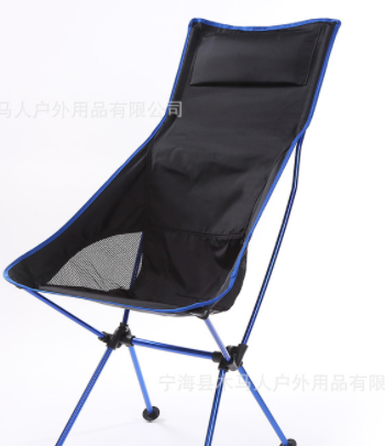 大号高背户外折叠月亮椅加长带靠枕躺椅超轻便携野营椅沙滩椅图5