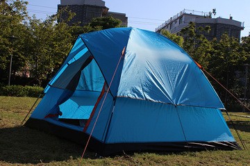 跨境货源户外防暴雨野营 帐篷 4人手搭双层 家庭户外露营旅行帐篷图4