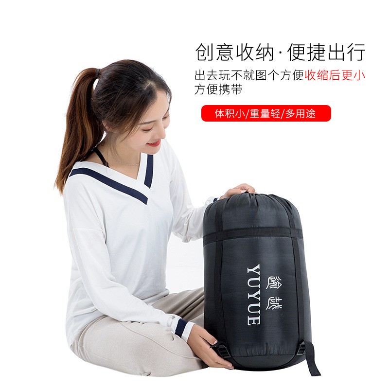 午休家居睡袋跨境货源拼色防水可拼接春夏秋冬四季野营露营睡袋图5