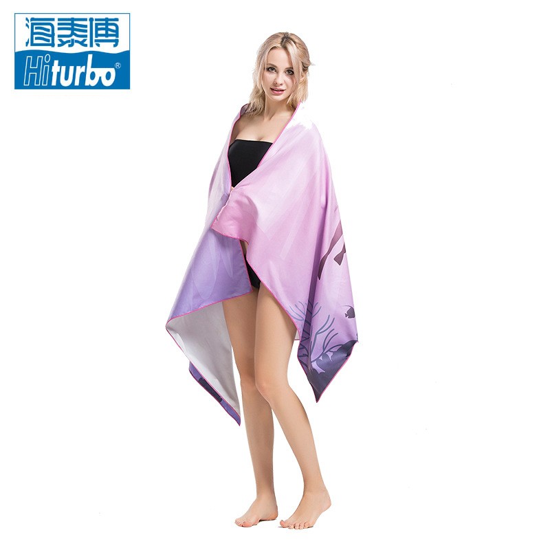 海泰博（Hiturbo）沙滩浴巾印花超细纤维速干吸水毛巾成人大尺寸图3