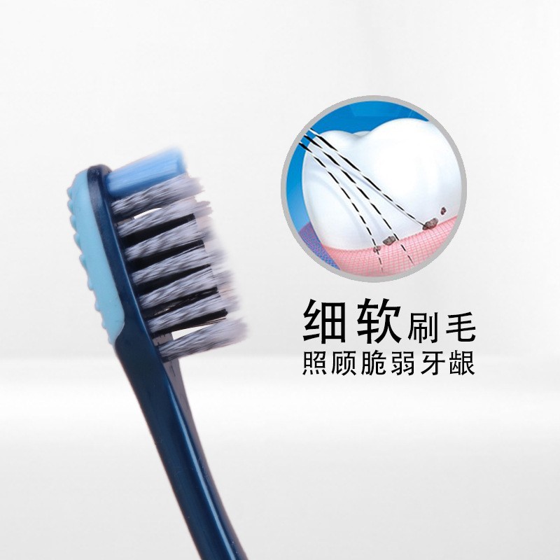 美国可贝尔成人家庭日用品高档软毛牙刷批发碳丝清洁舌苔十两只装图4