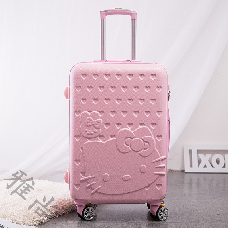 2019新款爱心卡通猫子母拉杆箱行李箱万向轮密码旅行箱20寸登机箱图3