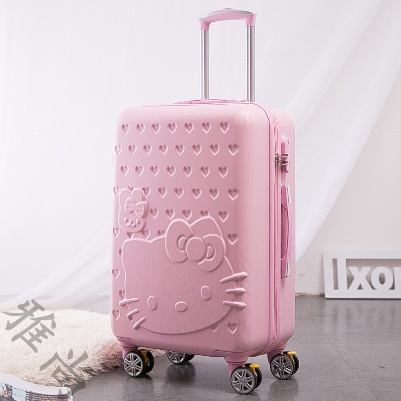 2019新款爱心卡通猫子母拉杆箱行李箱万向轮密码旅行箱20寸登机箱图4