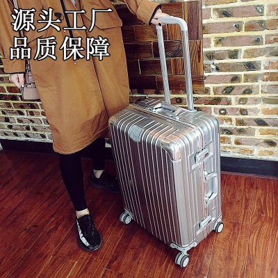 拉杆箱万向轮铝框行李箱包旅行箱TSA密码锁PC拉杆箱铝合金复古箱