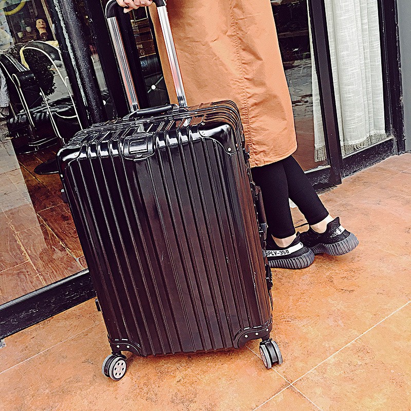拉杆箱万向轮铝框行李箱包旅行箱TSA密码锁PC拉杆箱铝合金复古箱图5