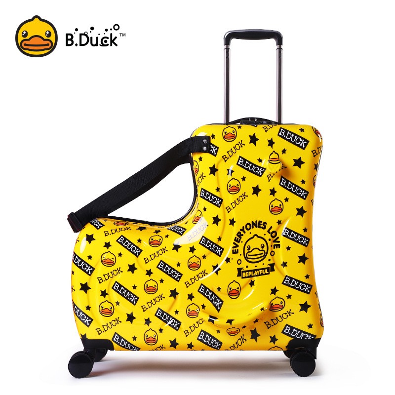 现货B.Duck小黄鸭行李箱宝宝20寸24寸骑行儿童拉杆箱万向轮旅行箱图4