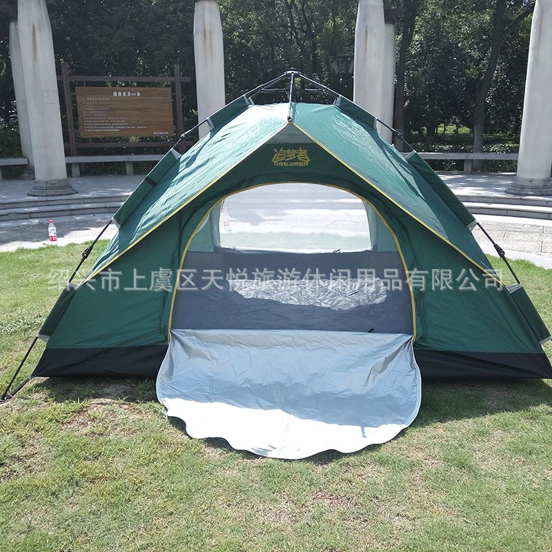 速开大号自动弹簧帐篷套组免搭建3-4人露营帐篷户外野营帐篷图4
