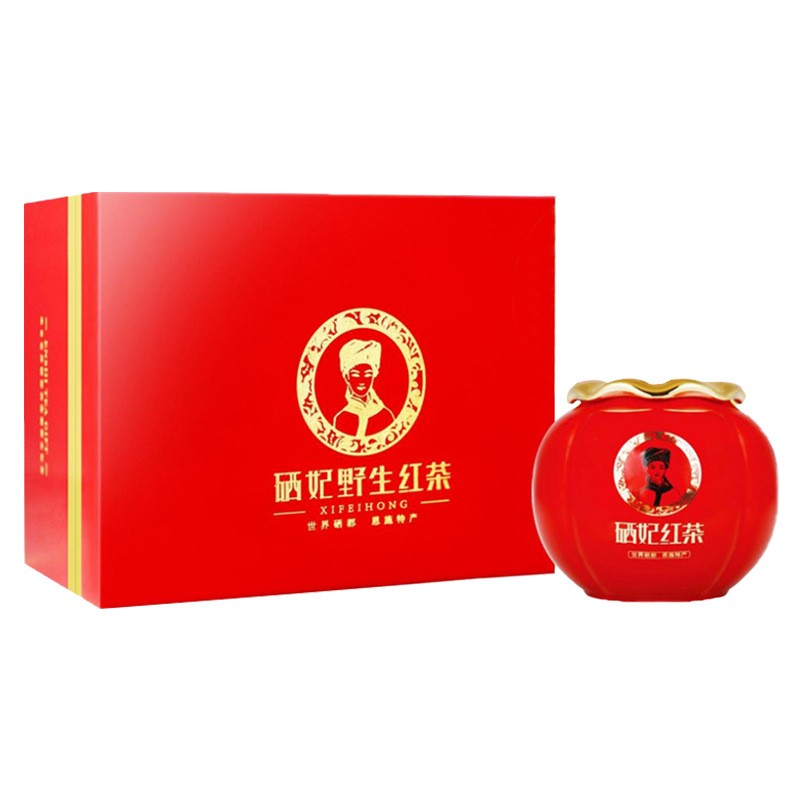 现货蓝焙硒妃野红茶 恩施高硒富硒玉露茶 108克礼盒装小叶种红茶图5