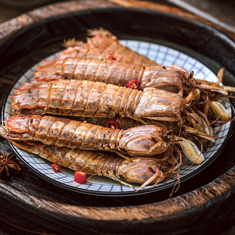 椒盐皮皮虾海鲜即食琵琶麻辣虾姑罐装熟食爬子500g图2